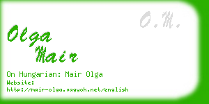 olga mair business card